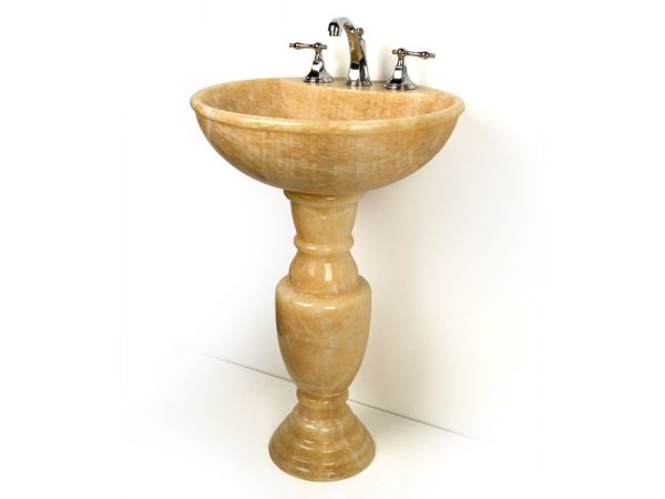 Baluster Honey Onyx Pedestal Sink
